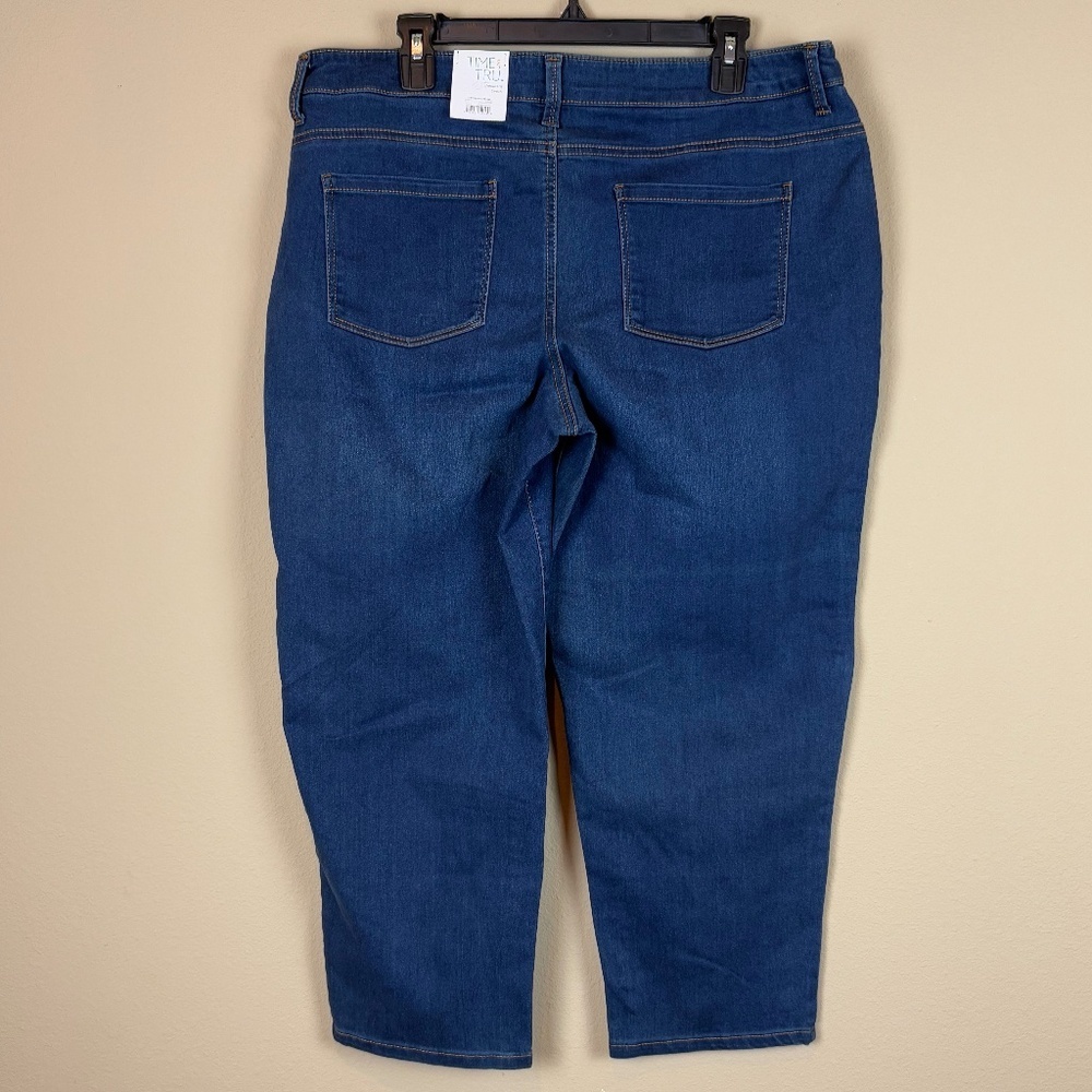 NWT Time and Tru Relaxed Fit Stretch Cotton Blend Denim Jeans; Size XL Petite - Picture 7 of 13
